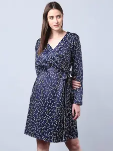 Aila Floral Printed Wrap Nightdress