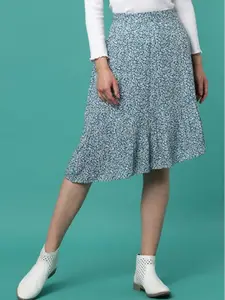 Aila Floral Printed A-Line Knee Length Skirt