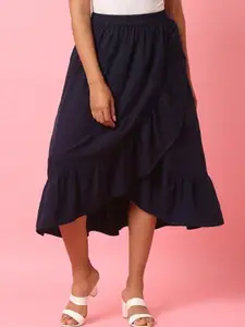 Aila High-Rise Tiered Flared Midi Skirt