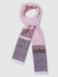 Aila Printed Cotton Fringed Scarf