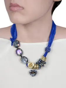 Rhea Rhodium-Plated Satin Crystals Necklace