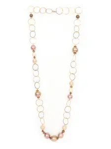 Rhea Hammered Gold-Plated Pearls Necklace