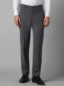 Louis Philippe Men Slim Fit Textured Flat Front Formal Trouser