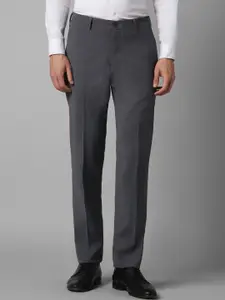 Louis Philippe Men Textured Self Design Slim Fit Formal Trousers