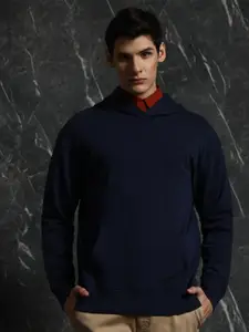 Breakbounce Navy Blue Hooded Cotton Pullover