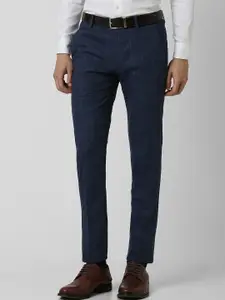 Peter England Men Checked Slim Fit Formal Trouser