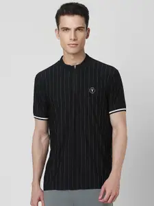 Van Heusen Striped Mock Collar T-shirt