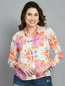 PRETTY LOVING THING Floral Print Chiffon Shirt Style Top