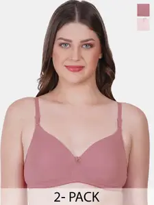 Reveira Pack of 2 Medium Coverage Lightly Padded Push Up Bra with All Day Comfort