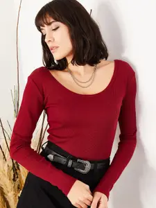 Olalook Scoop Neck Fitted Top