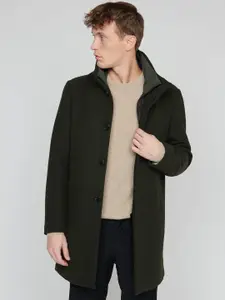Matinique Stand Collar Single Breasted Hip Length Overcoat
