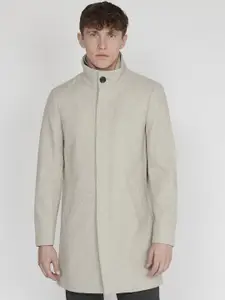 Matinique Stand Collar Single-Breasted Hip Length Overcoat