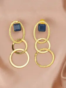 ZURII Brass-Plated Circular Drop Earrings