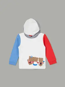 Juniors by Lifestyle Boys Colourblocked Hood Pure Cotton Pullover Sweatshirt