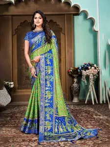 KALINI Floral Woven Design Zari Silk Cotton Banarasi Saree