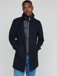 Matinique Stand Collar Single-Breasted Hip Length Overcoat