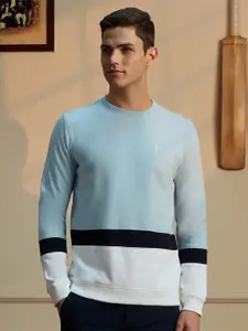 Peter England Casuals Colourblocked Long Sleeves Pullover Sweatshirt