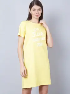 Aila Printed Above Knee T-shirt Nightdress
