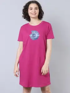 Aila Graphic Printed T-shirt Nightdress