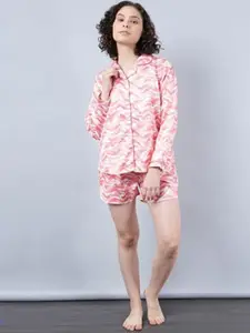 Aila Abstract Printed Pure Cotton Night suit