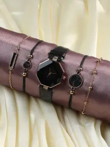 HAUTE SAUCE by  Campus Sutra Women Leather Watch Gift Set AWH23_HSWB5049