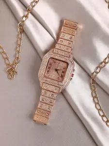 HAUTE SAUCE by  Campus Sutra HAUTE SAUCE by Campus Sutra Women Rose Gold-Toned Dial & Rose Gold Toned Straps Analogue Watch