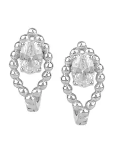 Silverwala CZ Studded Silver Hoop Earrings