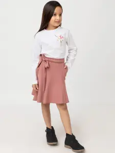 Purple United Kids Girls A-Line Knee-Length Skirt