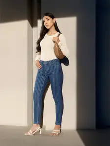 Chemistry Women Skinny Fit Striped Stretchable Jeans