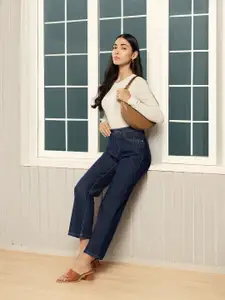 Chemistry Women Striped Straight Fit  Jeans