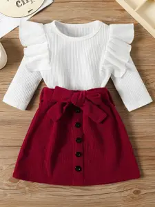 INCLUD Girls White Top with Skirt