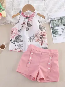 INCLUD Girls Pink Top with Shorts