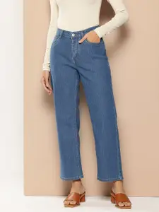 Chemistry Women Striped Straight Fit  Jeans