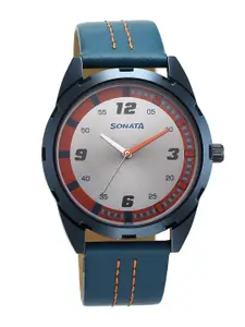 Sonata Men Leather Straps Analogue Watch 7149QL01