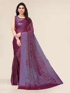 Winza Designer Magenta & Purple Poly Chiffon Designer Saree