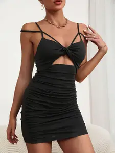 StyleCast Black Cut Outs Bodycon Mini Dress