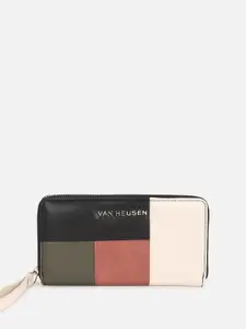 Van Heusen Woman Colourblocked Leather Zip Around Wallet