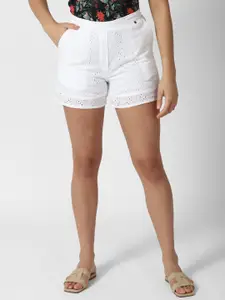 Van Heusen Woman Self Design Pure Cotton Schiffli Shorts