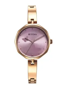 Titan Women Brass Dial & Stainless Steel Straps Watch 2702WM02