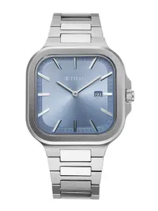 Titan Men Brass Dial & Stainless Steel Straps Watch 90176SM01