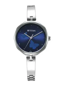 Titan Women Brass Dial & Stainless Steel Straps Watch 2702SM02