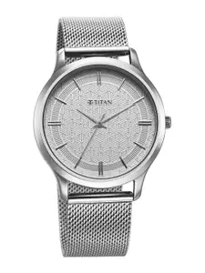 Titan Men Brass Dial & Stainless Steel Straps Watch 1825SM09