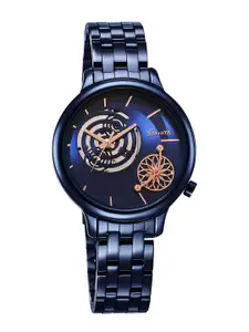 Sonata Women Brass Dial & Straps Watch 8190QM04