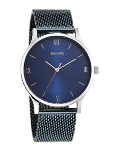 Sonata Men Water Resistance Stainless Steel Analogue Watch 77105KM02