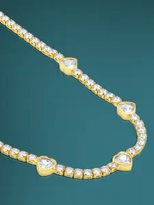 Peora Gold-Plated Cubic Zirconia-Studded Necklace