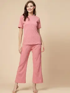 Selvia Embossed Top With Trousers Co-Ords