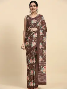 RACHNA Floral Printed Satin Kanjeevaram Saree