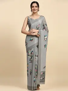 RACHNA Abstract Printed Satin Saree
