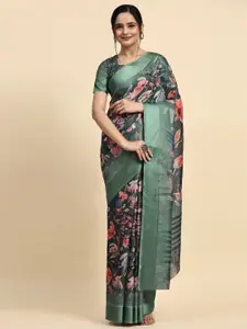 RACHNA Floral Printed Zari Saree