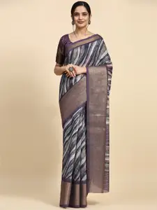 RACHNA Striped Printed Fusion Saree